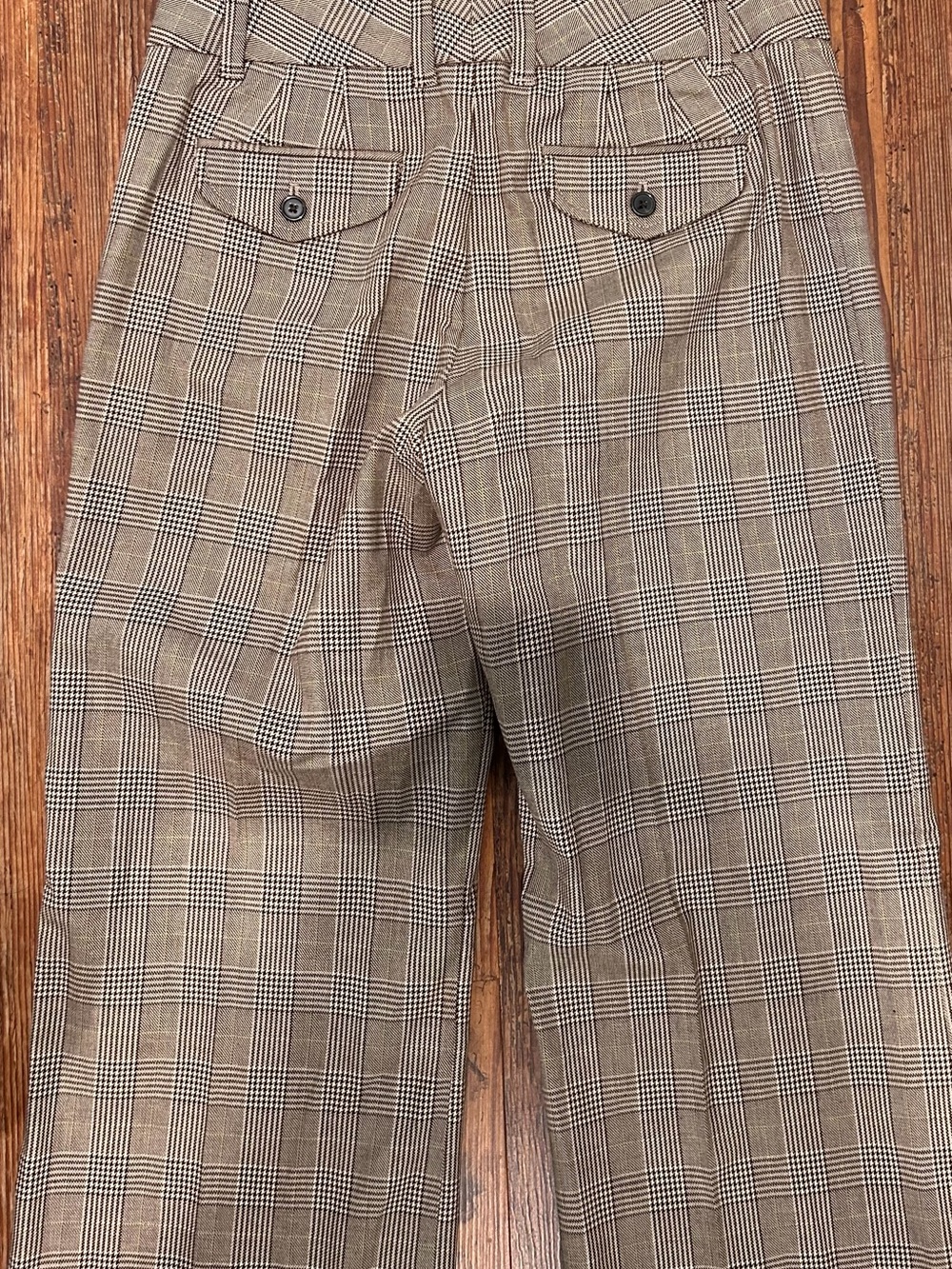 GapStretch Plaid Wide Leg Career Pants Women’s 6 Brown Glen Plaid Trouser - Picture 6 of 8